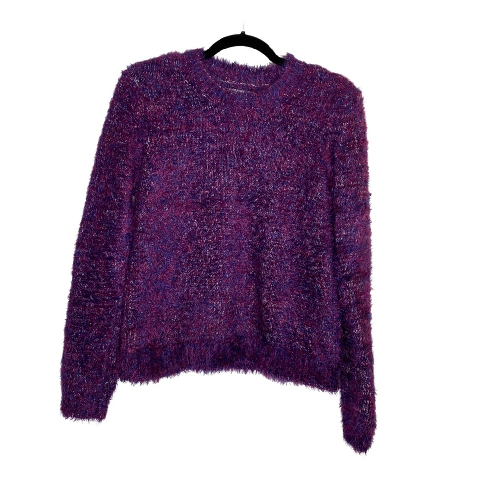 Lou & Grey for Loft Small Cozy  Purple Fuzzy Sweater